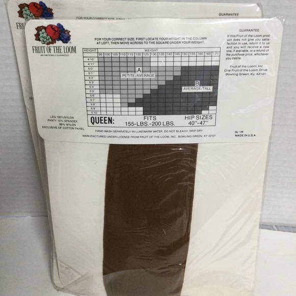 Fruit of the Loom Control Top Sandalfoot Pantyhose TropicalTan AverageTall VTG